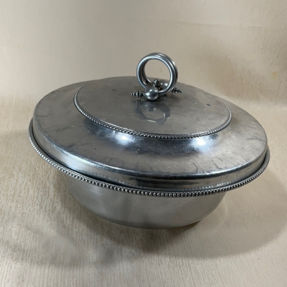 Hammered Alumnium Double Walled &  Lidded Serving Casserole Dish